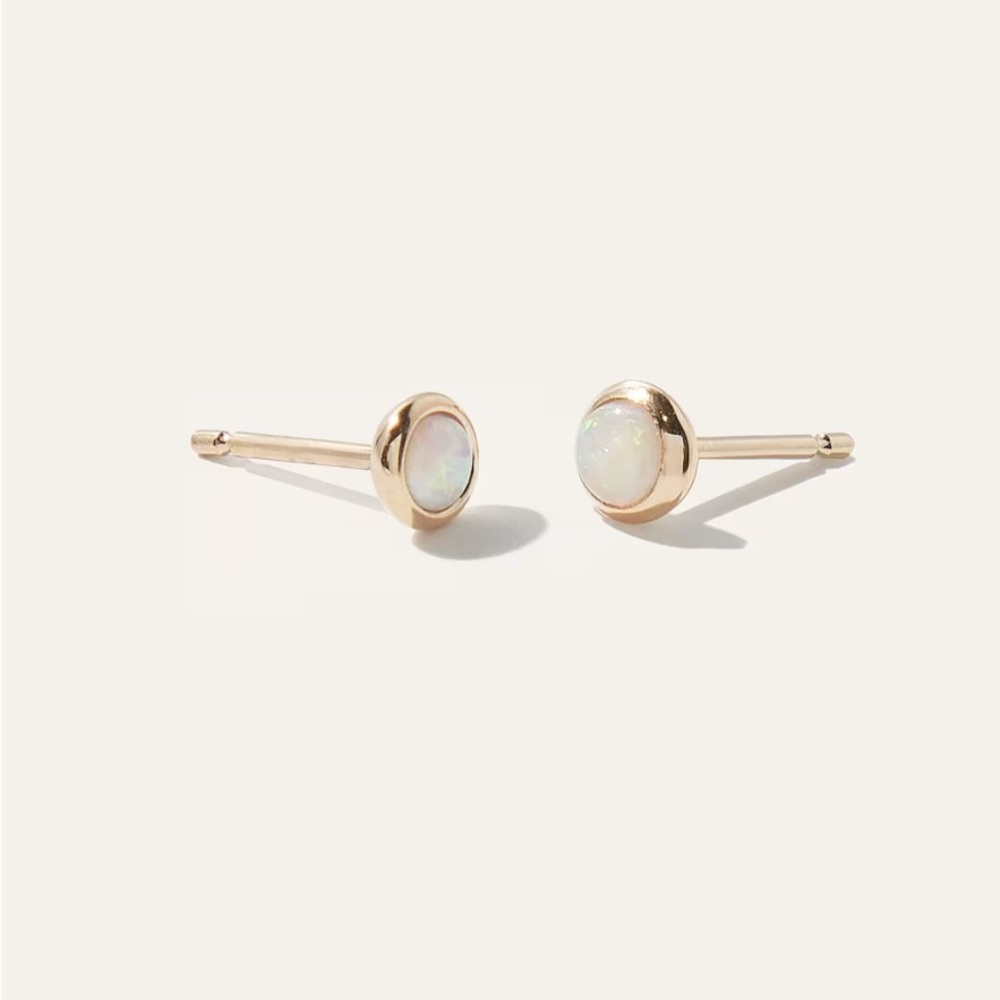 14k Gold Opal Stud Earrings